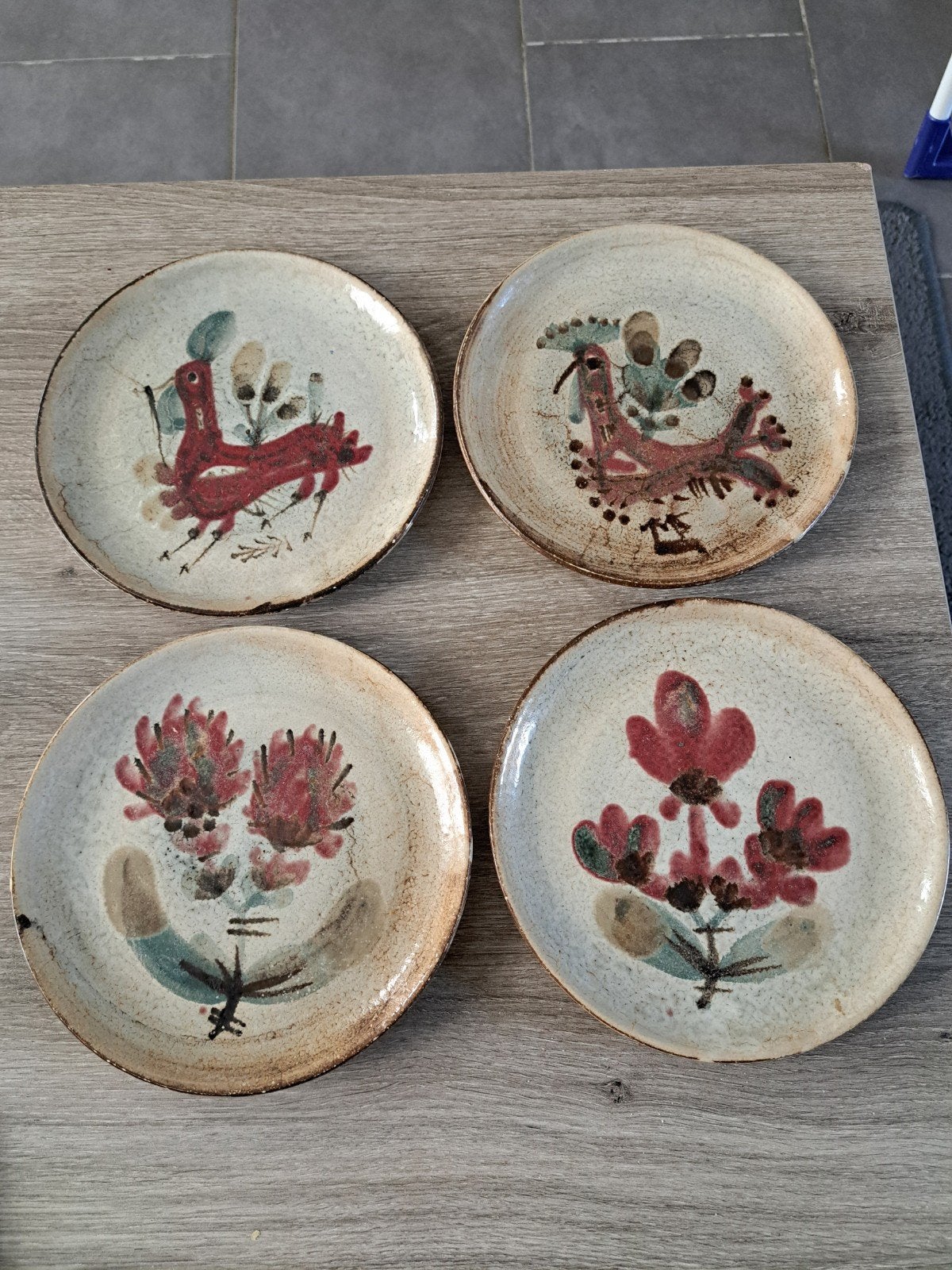 lot de 4 assiettes Le Mûrier Vallauris, Enlèvement ou Envoi