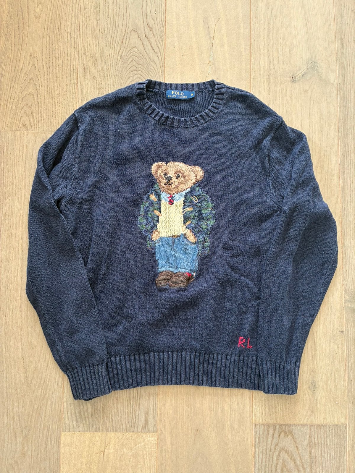 Ralph Lauren Beer Trui - Marineblauw - Katoen/Linnen., Verzenden, Zo goed als nieuw, Maat 48/50 (M), Blauw