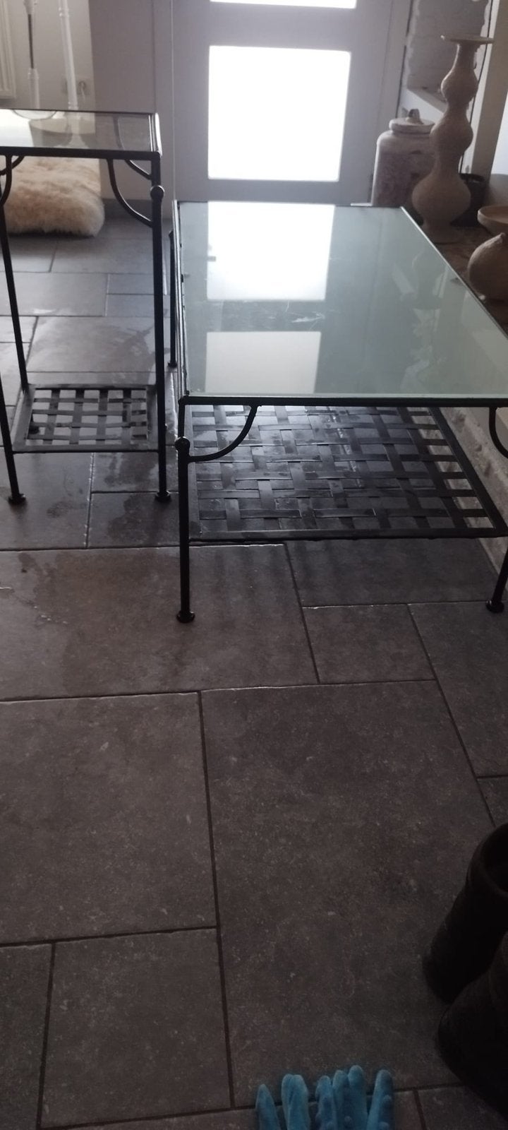 Smeedijzer salontafel+plantenstaander, Antiek en Kunst, Ophalen