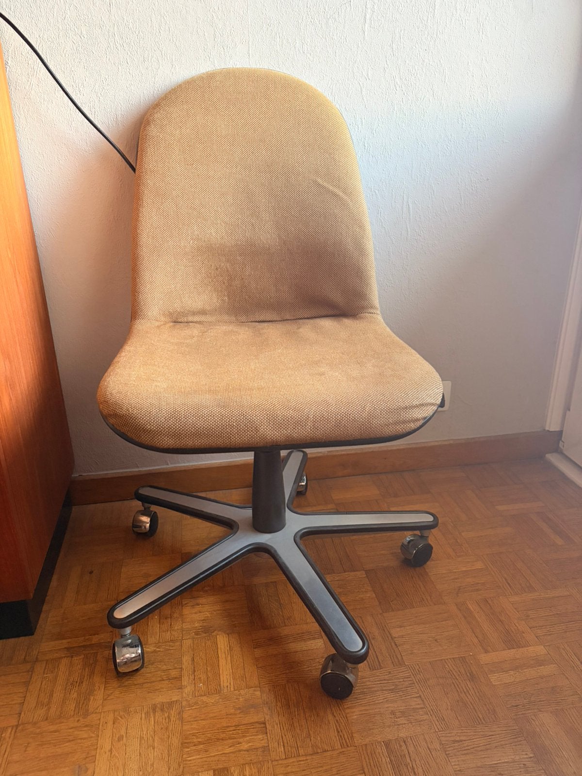 Mosterdgele bureaustoel vintage, Enlèvement, Comme neuf, Chaise de bureau