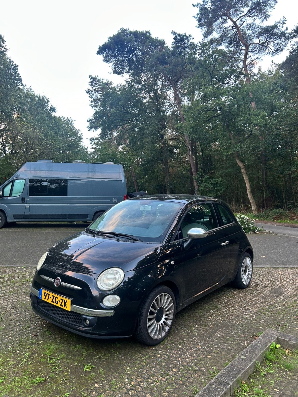 Fiat 500 1.2 pano 2008 Zwart | Nederlandse auto!, Zwart, Particulier, Te koop