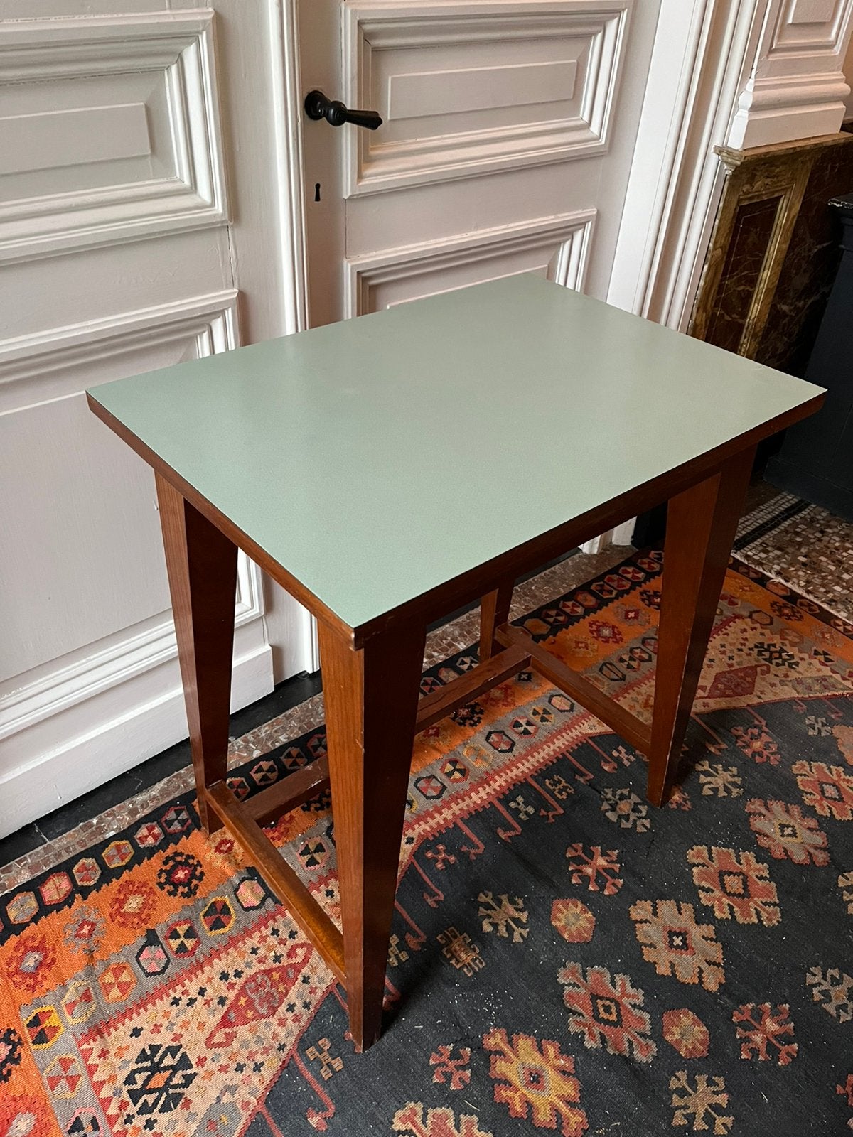 UNIEK VINTAGE  BUREAU DESK TEAK FORMICA, Vintage, Ophalen, Hout