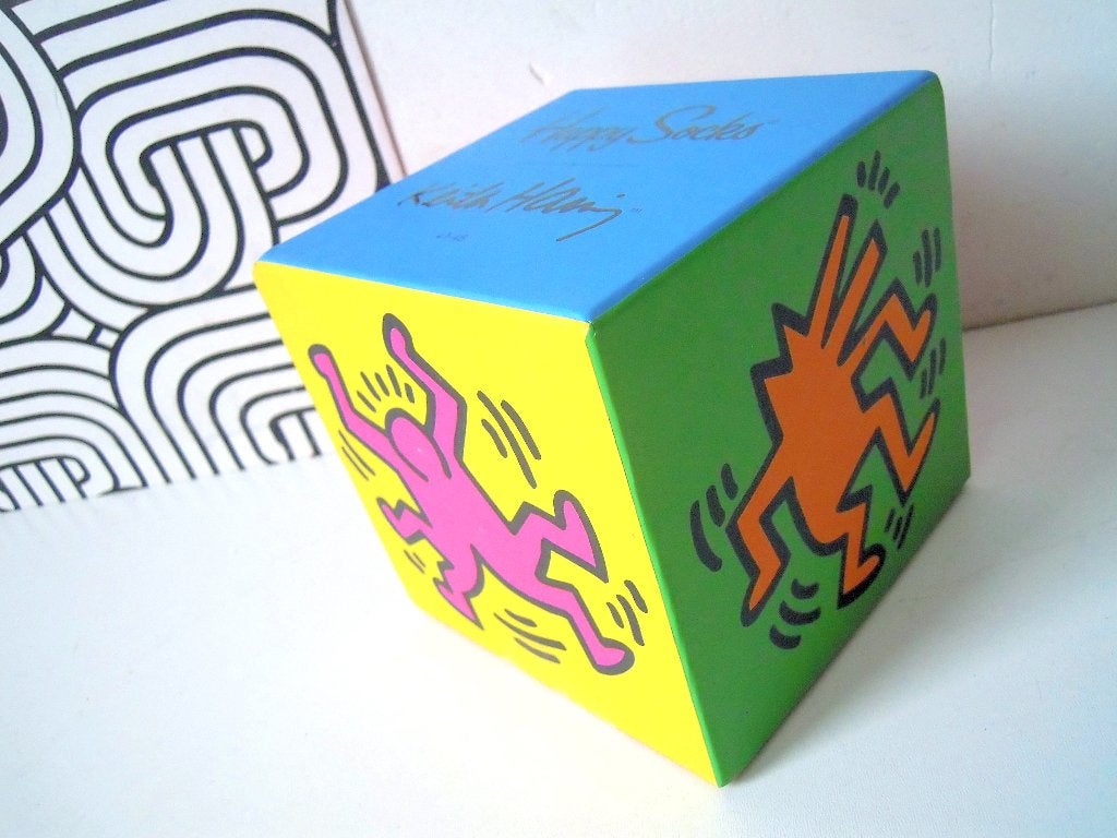 Happy Socks Keith Haring dans une boîte cadeau, Neuf, Enlèvement ou Envoi, Autres couleurs, Taille 43 à 46