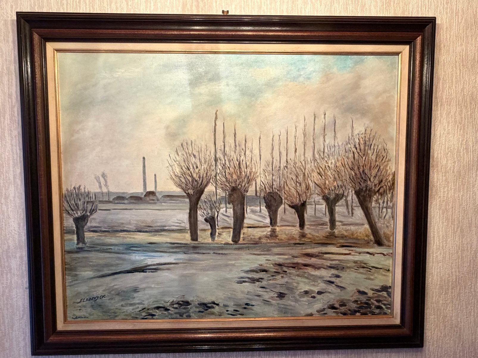 Klassiek schilderij- F. Lodewijck - 120 x 100 cm, Antiek en Kunst, Ophalen, Doek, Landschap, Olieverf