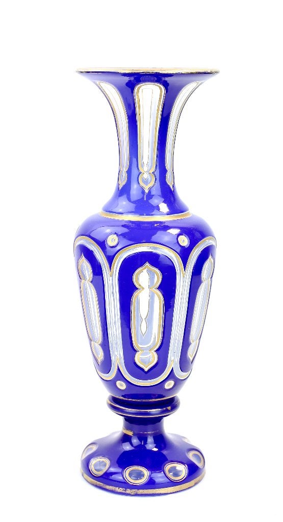 glazen art deco vaas met orientaalse motieven, Enlèvement ou Envoi