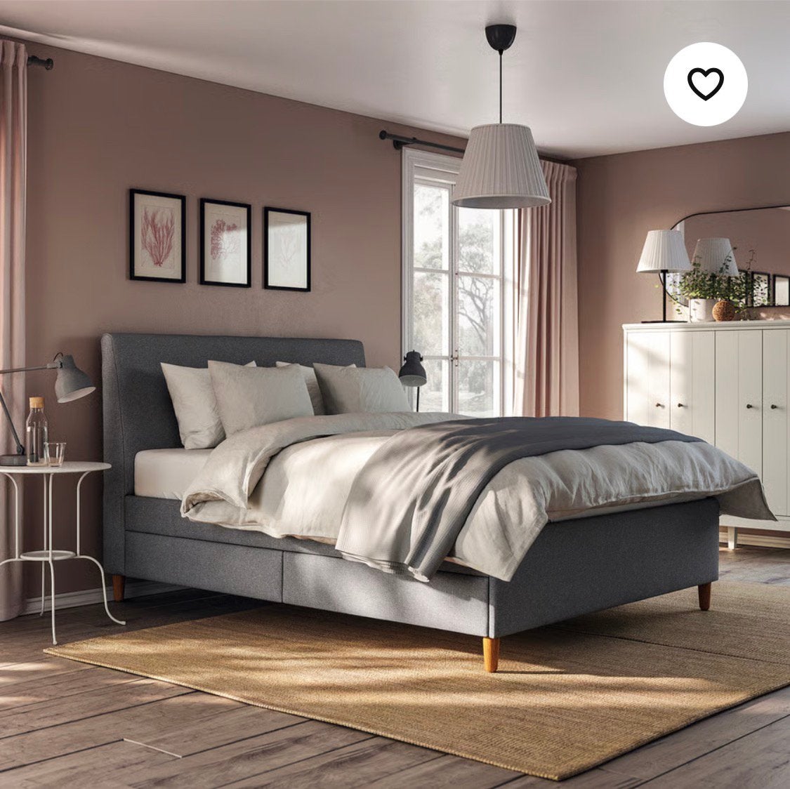 Lit IKEA IDANÄS 160x200 matelas VALEVÅG  – Excellent état, Maison & Meubles, Gris, Comme neuf, Enlèvement, 200 cm