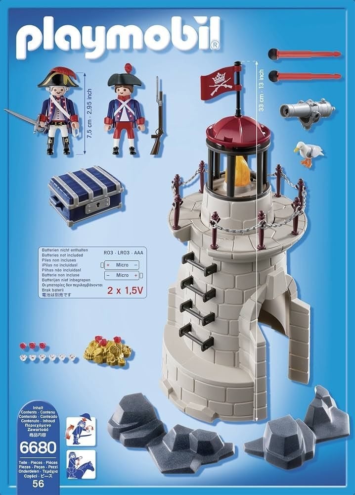 Playmobil Soldaten met vuurtoren (6680), Ophalen, Pirates, Complete set, Zo goed als nieuw