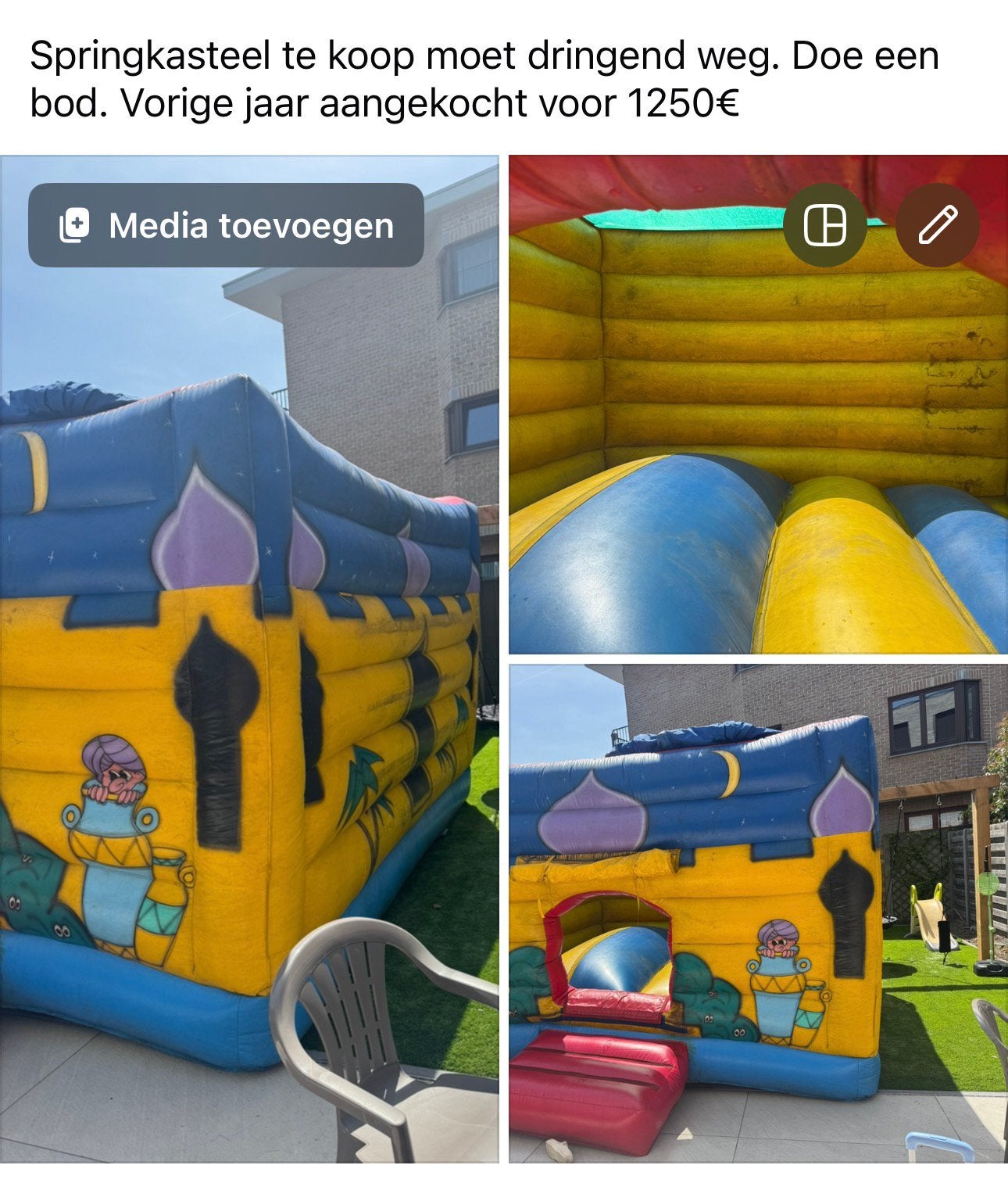 Springkasteel te koop, Ophalen of Verzenden, Gebruikt