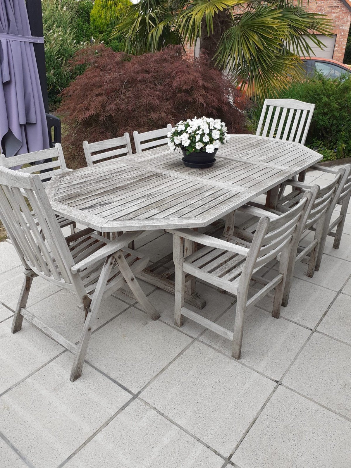 Teake tafel en stoelen, Tuin en Terras, Ophalen, Teakhout, Tuinset, Eettafel