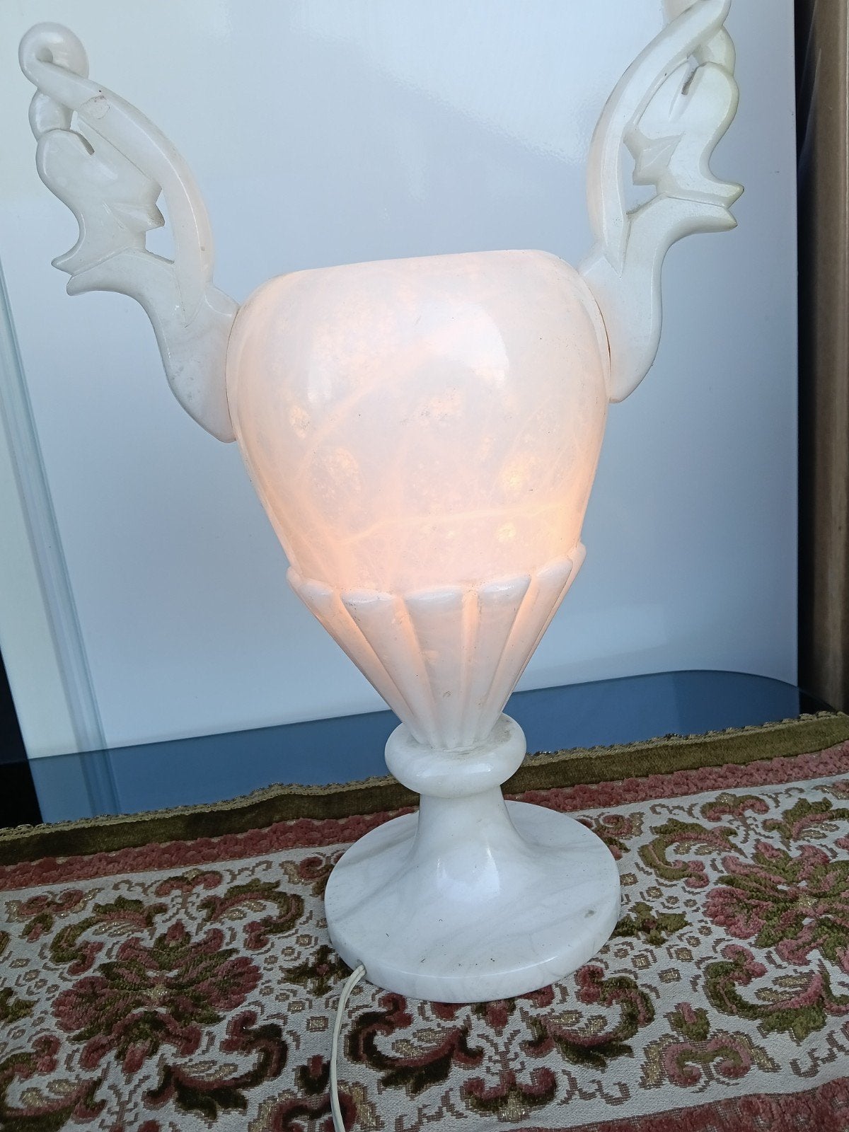 TRES BELLE LAMPE EN ALBATRE ART DECO LUMIERE