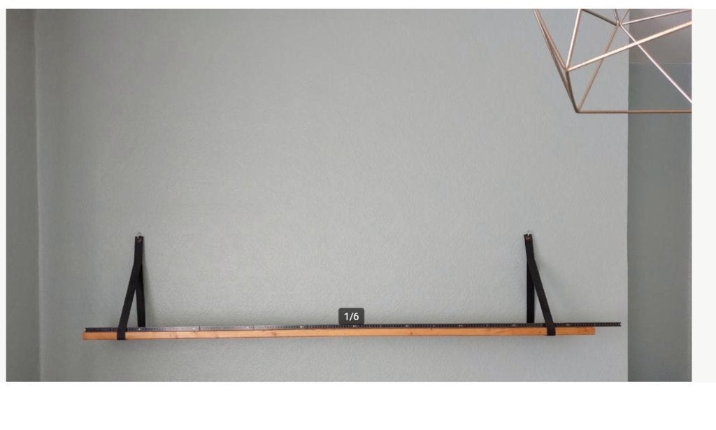 Zeer decoratieve plank met leren steun van 189 cm, Ophalen, Nieuw