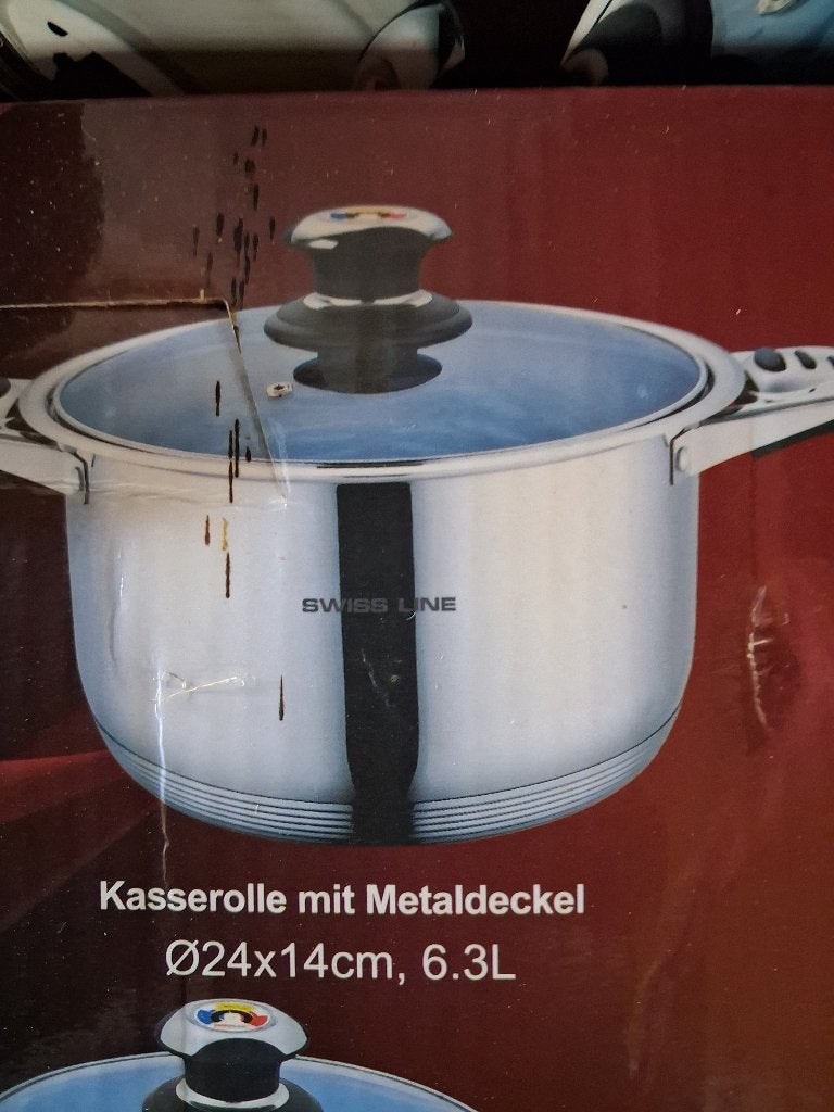 Set de casseroles et poêles, neuf dans son emballage, Neuf, Inox, Enlèvement ou Envoi, Plaque céramique