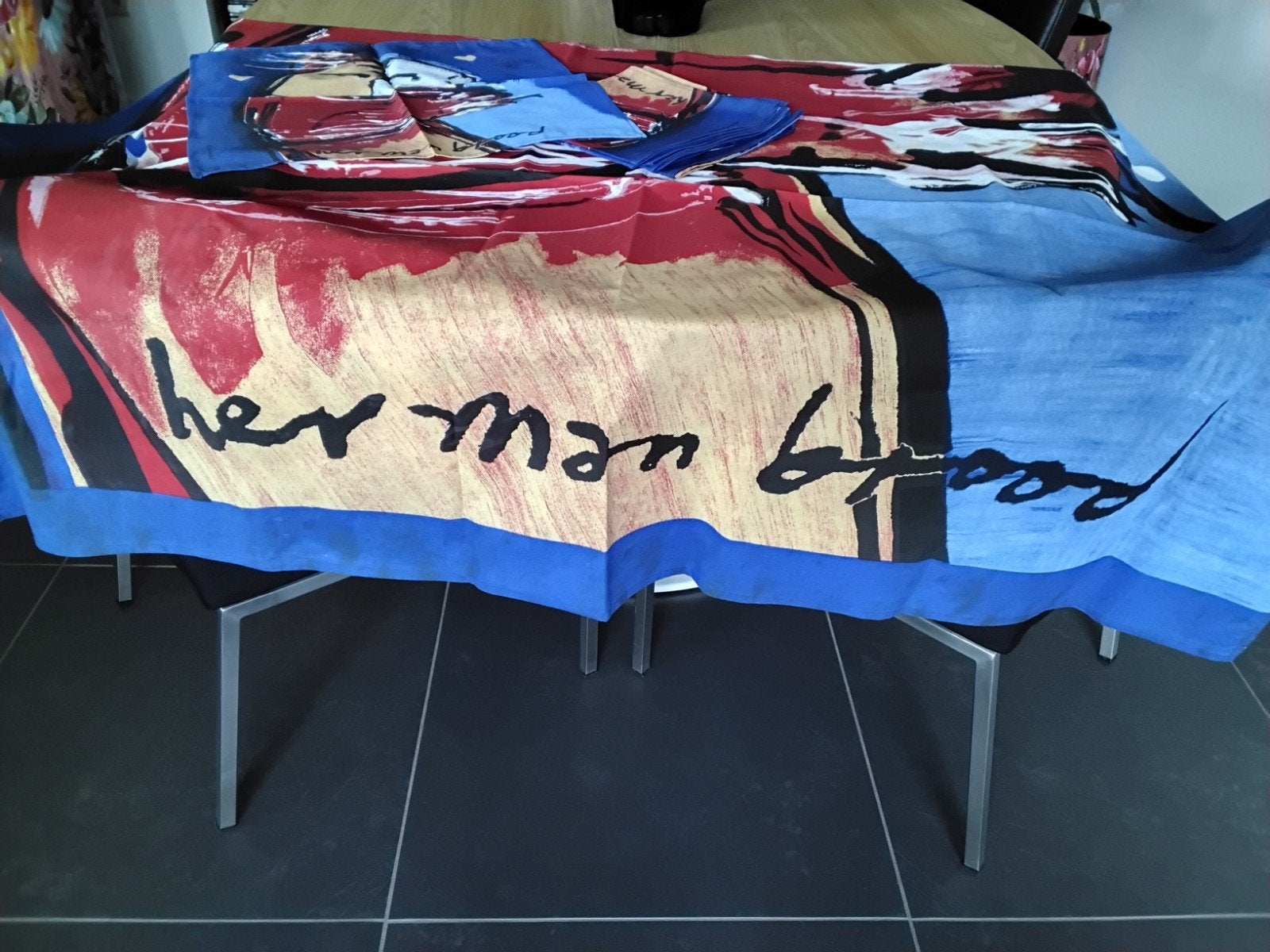 Herman Brood tafelkleed   plus 6.servetten   2x140cm nieuw, Antiek en Kunst, Ophalen
