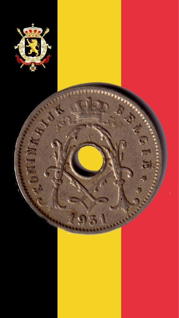 VARIANT: 5 cent 1931 VL (2x 3 noordoost) - Albert I, Postzegels en Munten, Munten | België, Verzenden, Losse munt