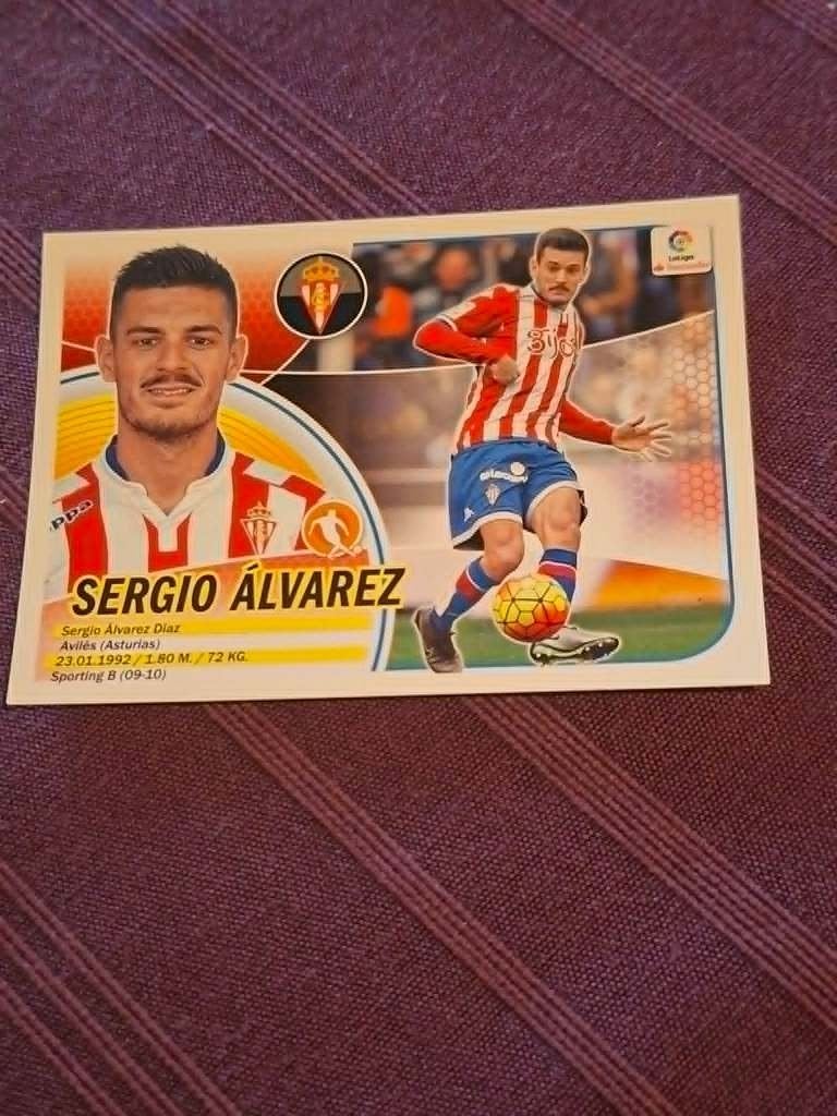 Panini / Sticker / Sergio Alvarez / Sporting de Gijon, Enlèvement ou Envoi, Neuf, Affiche, Image ou Autocollant