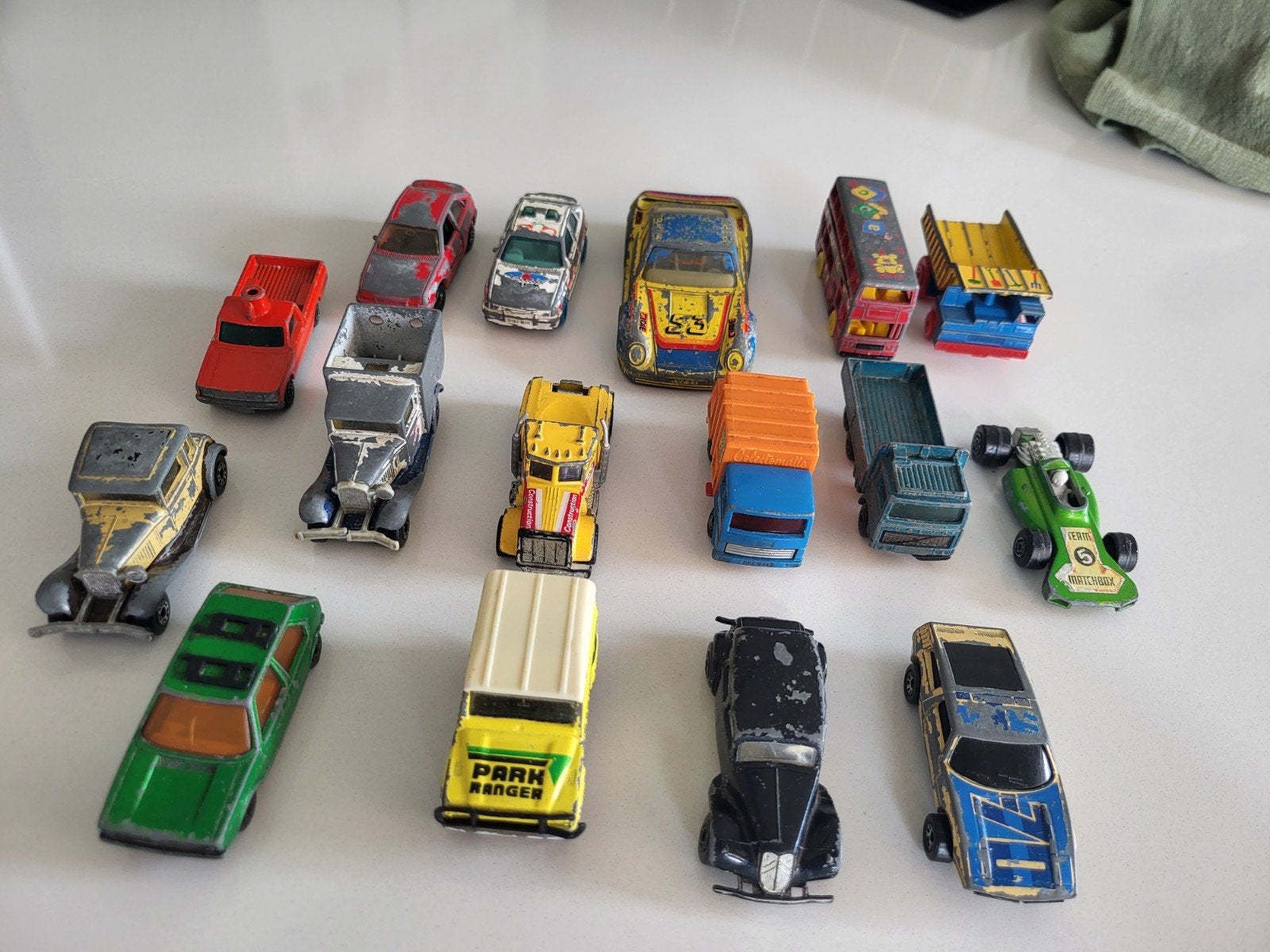 Lot met oude Matchbox autootjes, Enlèvement ou Envoi