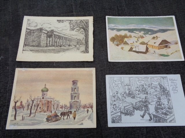 WO 2 postkaarten , verzonden als Feldpost 1943 / 1944, Ophalen of Verzenden, 1940 tot 1960, Gelopen, Politiek en Historie
