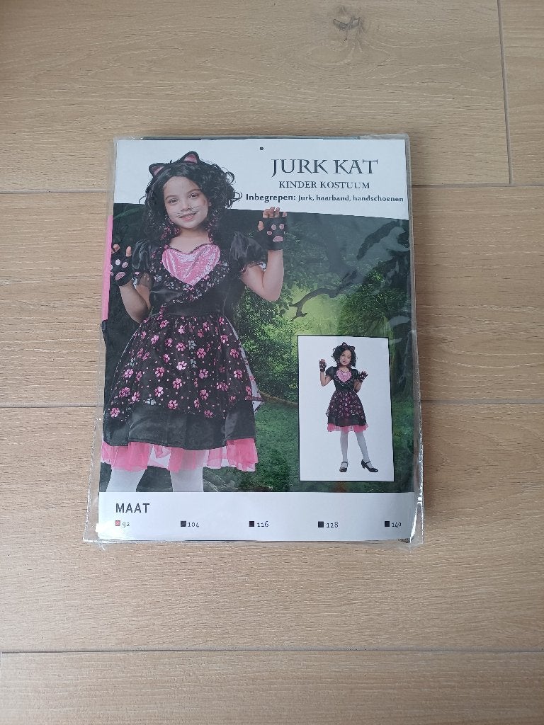 NIEUW kitten verkleedjurk maat 92, Kinderen en Baby's, Ophalen of Verzenden, Nieuw, 104 of kleiner, Meisje