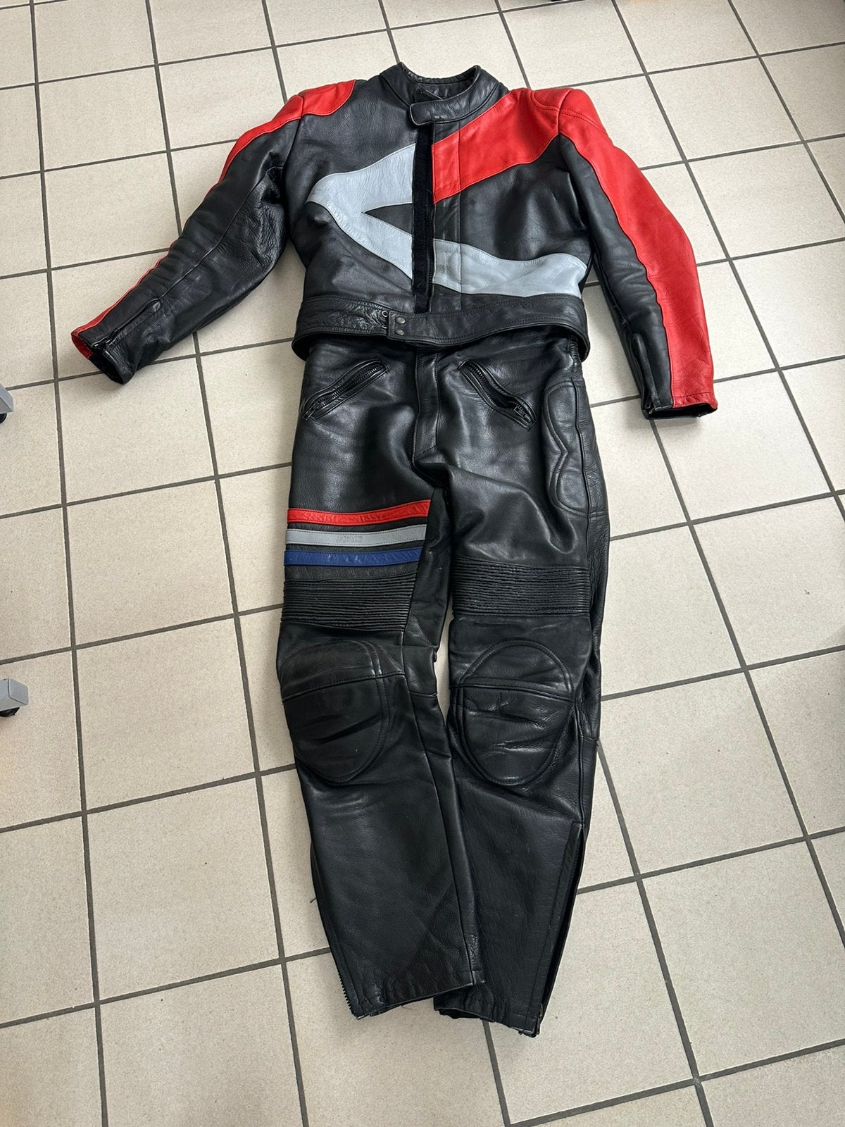 Vintage lederen broek en jas, Motoren, Ophalen, Tweedehands, Dames, Combipak