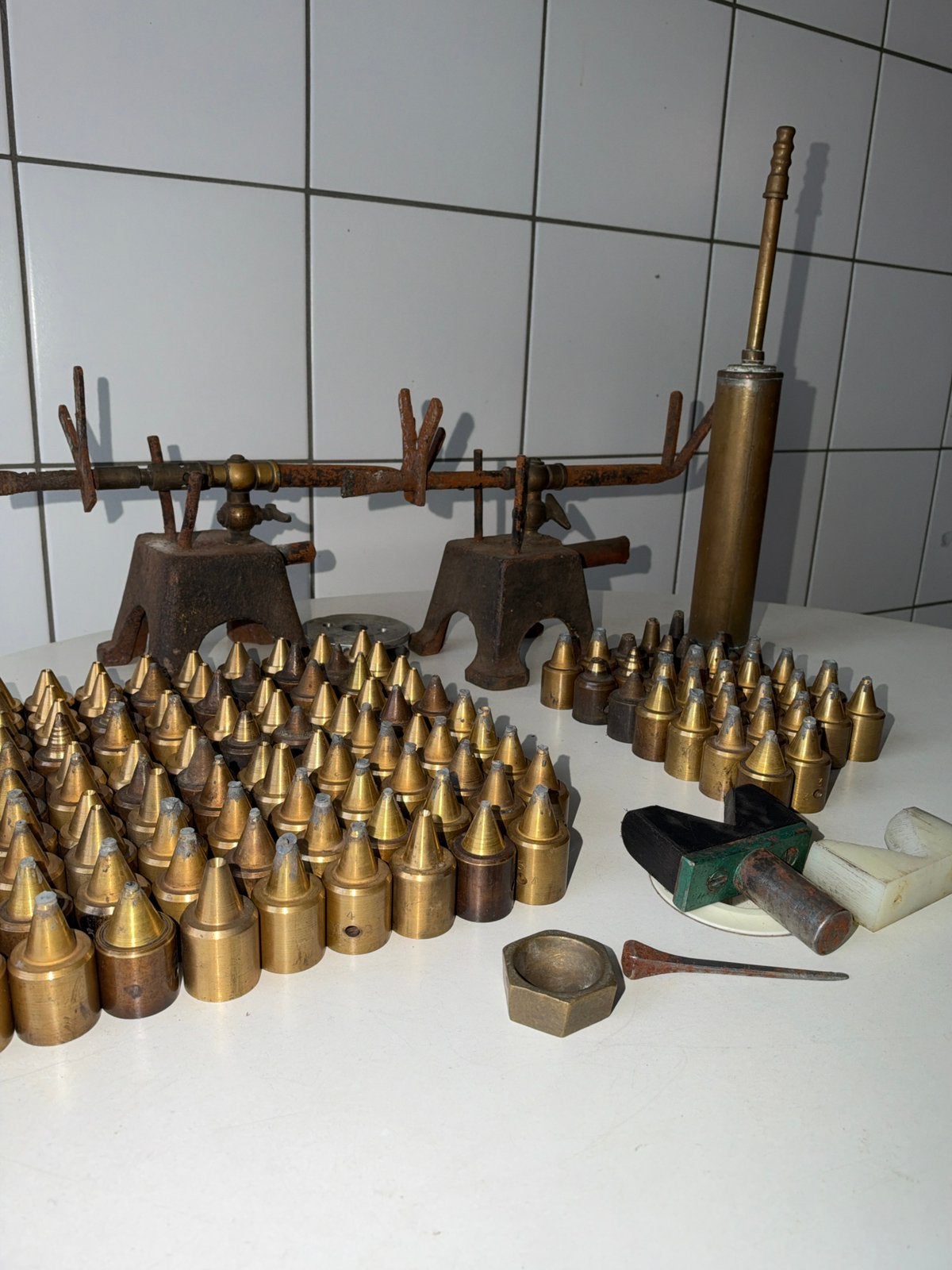 Groot lot oud diamantslijp materiaal, Verzamelen, Ophalen, Gebruikt