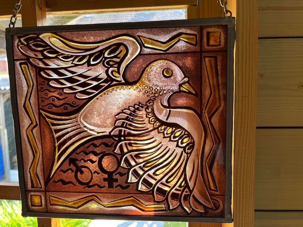 Brandglas vredesduif, Antiek en Kunst, Ophalen