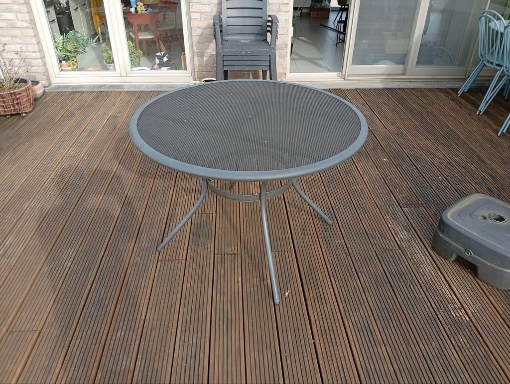 Table de patio ronde, Jardin & Terrasse, Terrasses, Enlèvement, Comme neuf, Autres matériaux