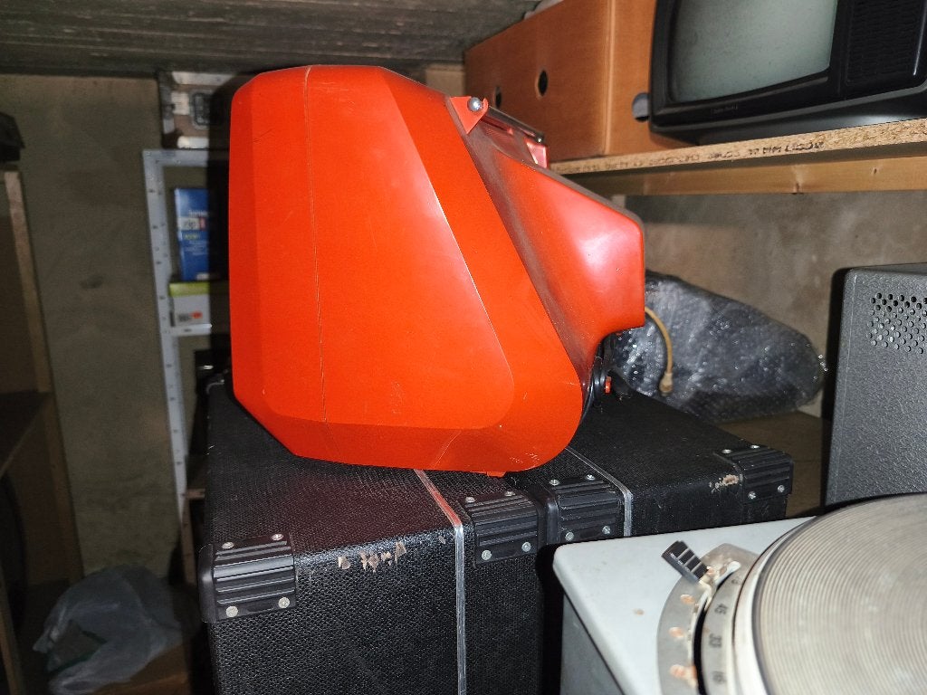 téléviseur vintage Philips multi 625 orange, Enlèvement, Utilisé, Moins de 40 cm, Philips