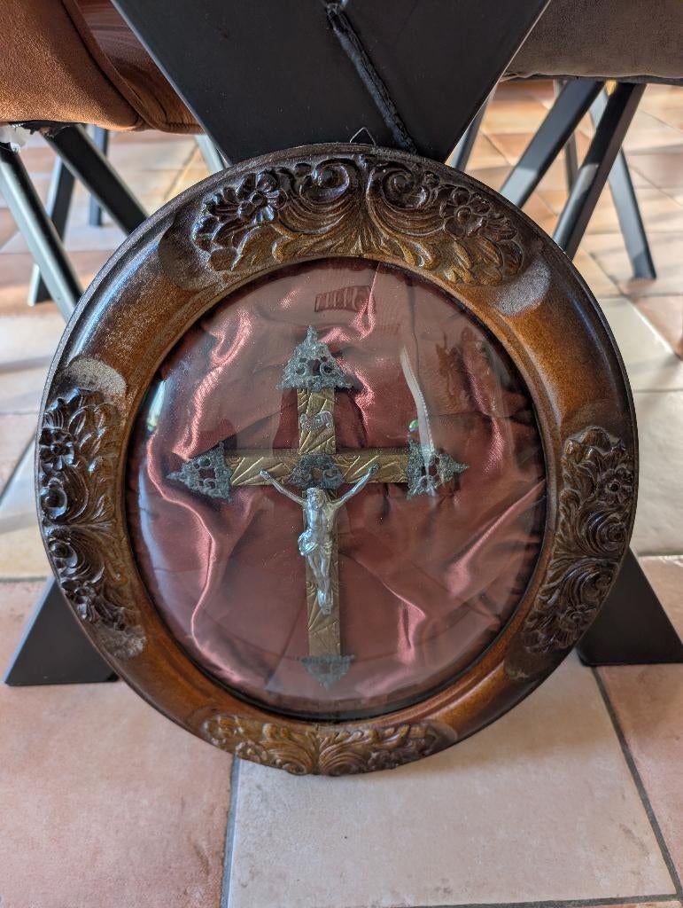 Cadre religieux religion Jésus vintage ancien brocante, Antiquités & Art, Enlèvement ou Envoi