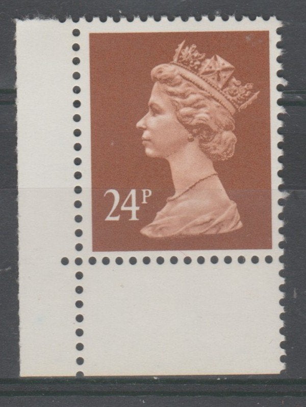GB 1992 24p Chestnut phosphorised bottom corner left**, Verzenden, Postfris