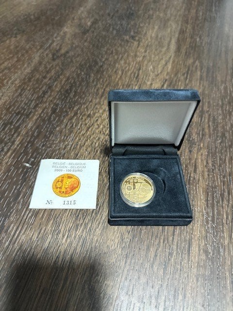 Belgie 100 euro goud uit 2009, België, Losse munt, Goud, Overige waardes