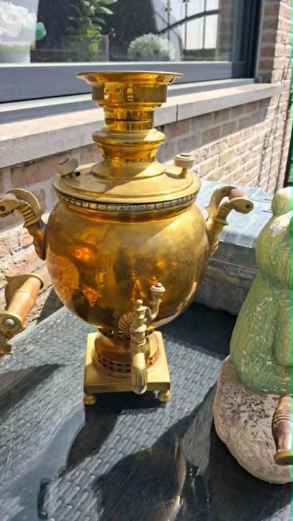 oude koperen samovars foto 2, Ophalen, Koper