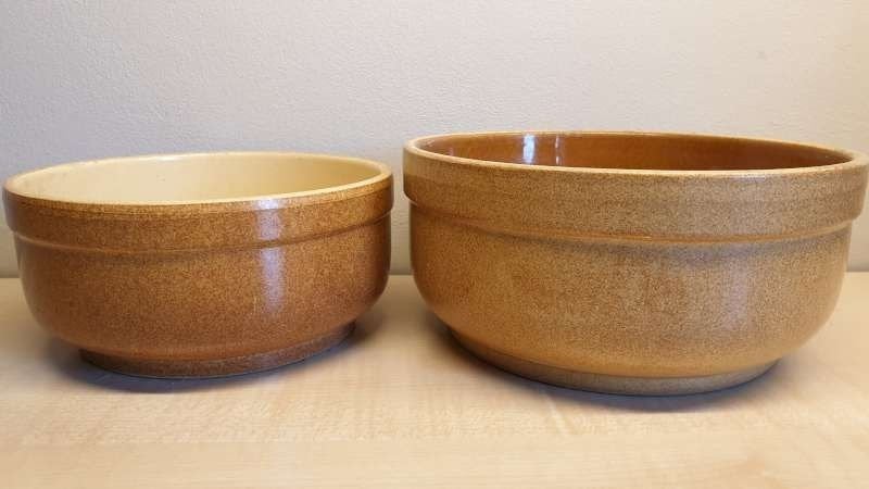 2 geglazuurde terracotta bloempotten diameter 15cm n 17,5cm, Tuin en Terras, Ophalen, Terracotta, Binnen