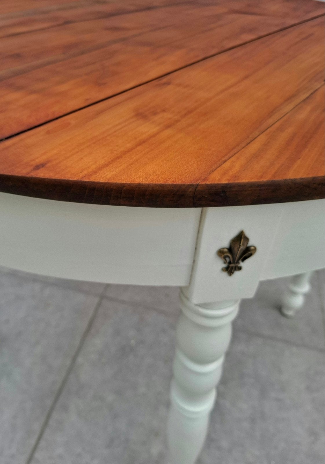 Eetkamertafel, rond massief hout (afneembaar), Huis en Inrichting, Tafels | Salontafels, Zo goed als nieuw, 75 – 100, 50 tot 100 cm