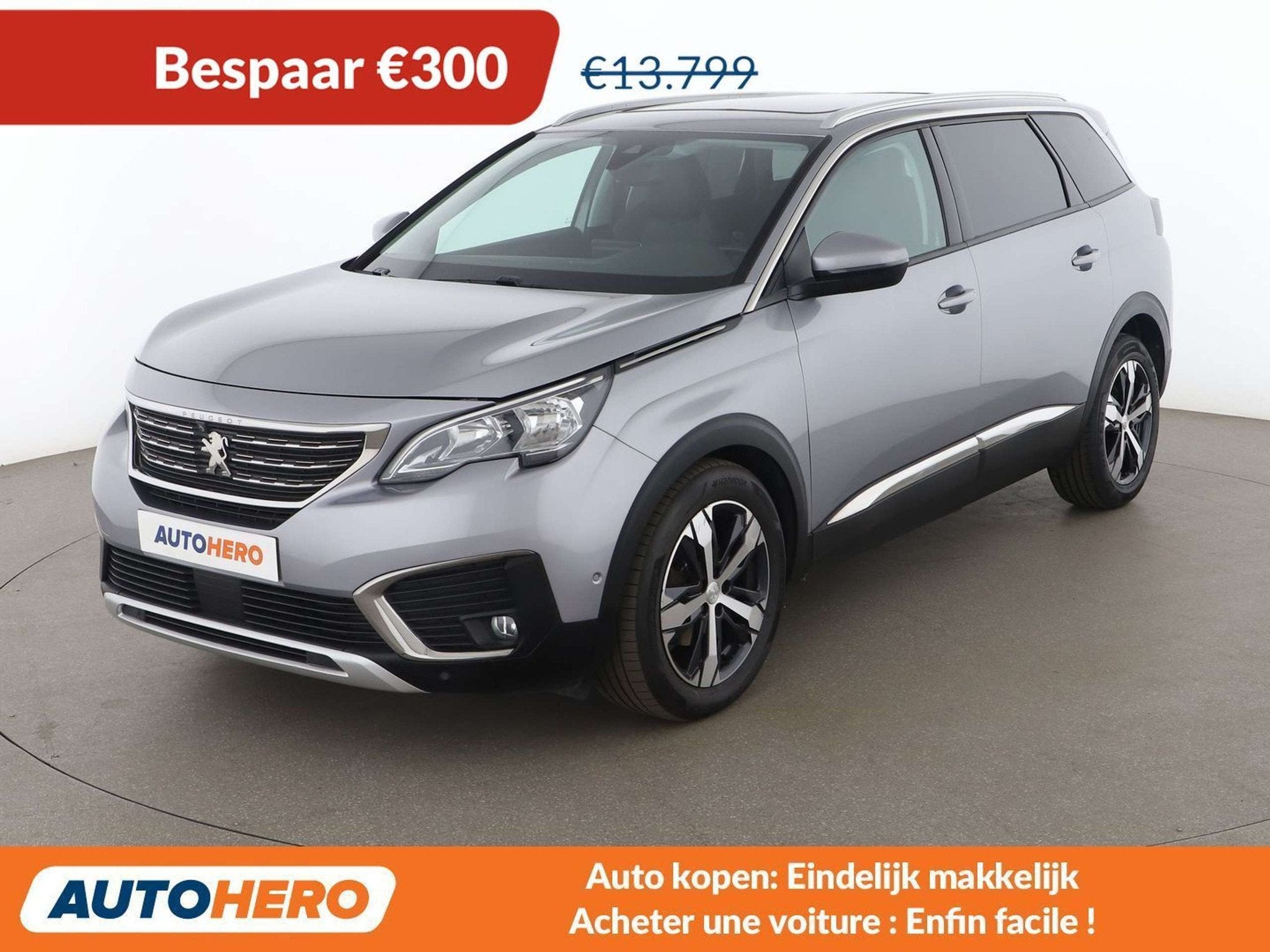 Peugeot 5008 1.2 PureTech Allure, 1385 kg, Argent ou Gris, Achat, Détection des panneaux routiers