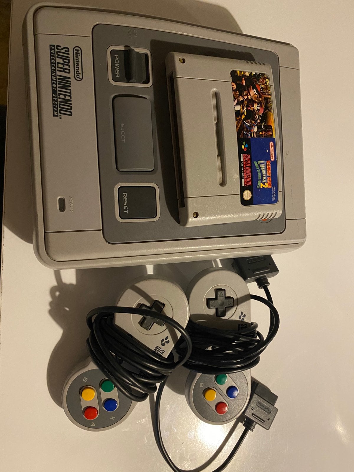 Nintendo super nes, Games en Spelcomputers, Spelcomputers | Nintendo Super NES, Ophalen, Zo goed als nieuw, Met 2 controllers