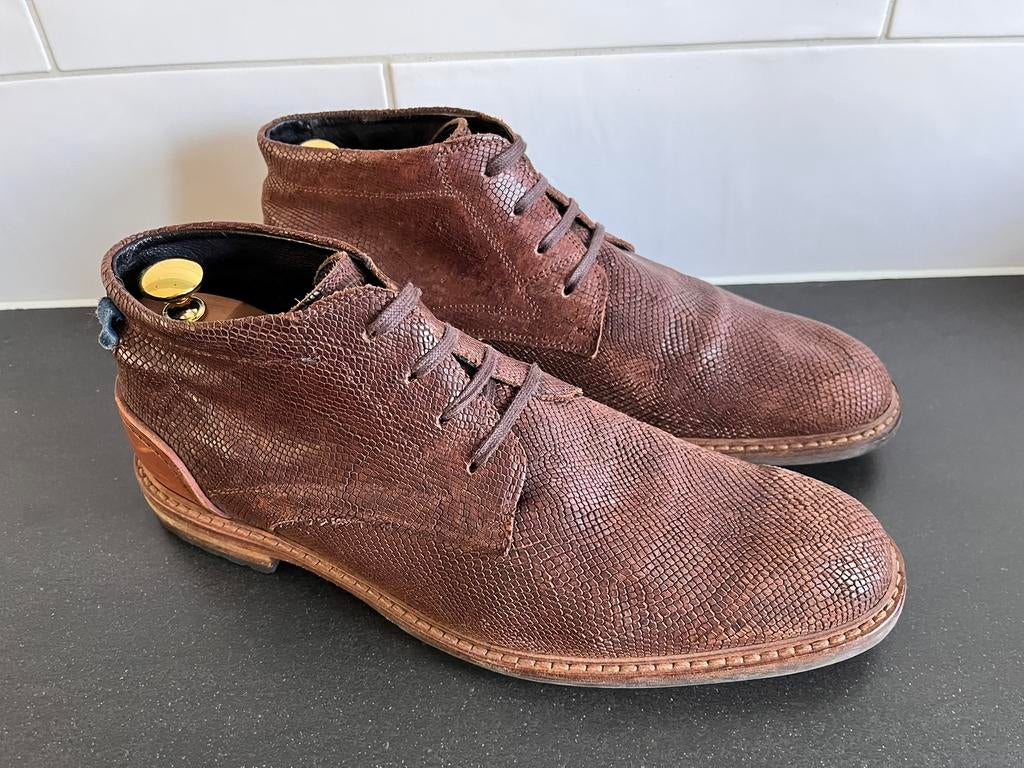 Floris van Bommel herenschoenen maat 8.5 / 42.5 H, Kleding | Heren, Schoenen, Ophalen of Verzenden, Zo goed als nieuw, Bruin, Veterschoenen