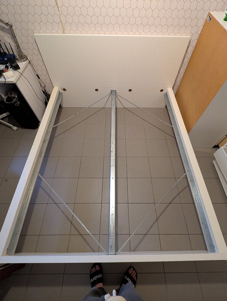 Cadre de lit blanc Ikea MALM, Maison & Meubles, Chambre à coucher | Lits, Enlèvement, Utilisé, 200 cm, Deux personnes