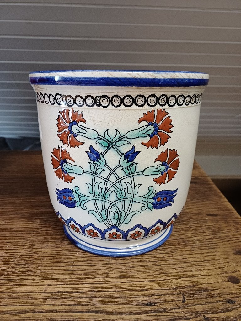mooie antieke vaas pot cachepot NIMY belge, Ophalen of Verzenden