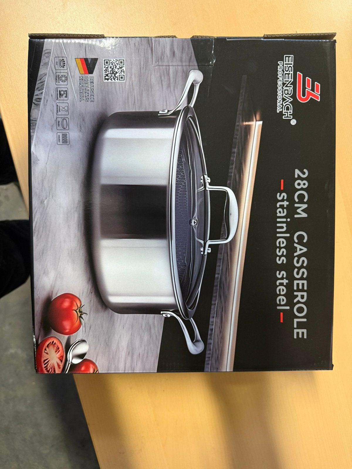 Eisenbach Proffessionel 28CM CASSEROLE -stainless steel-, Enlèvement, Neuf, Induction