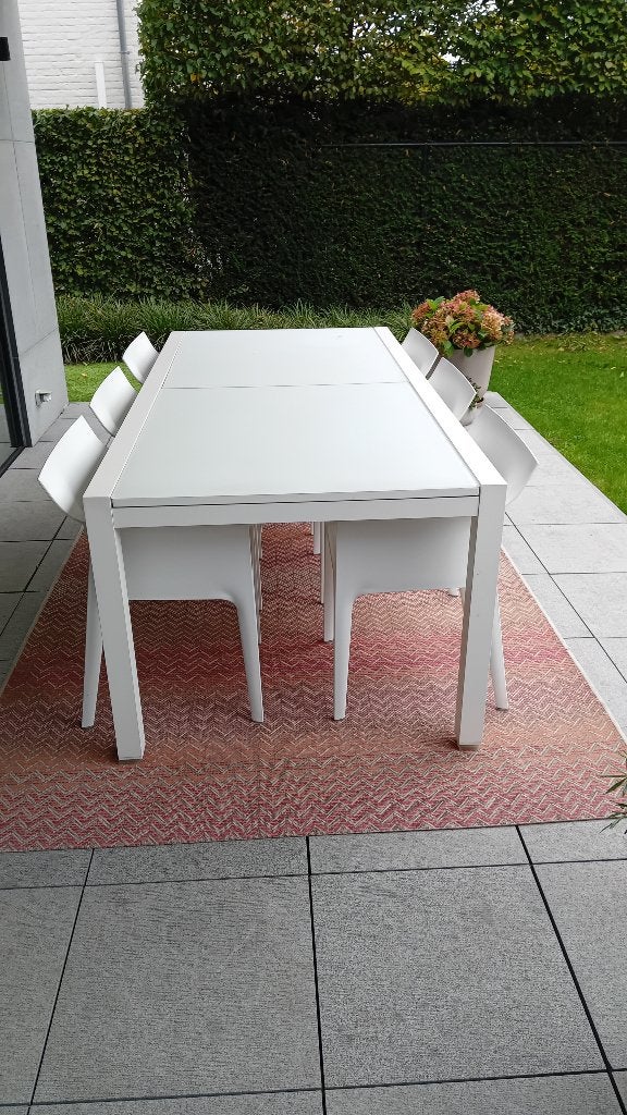 Tuintafel en 6 stoelen, Ophalen, Zo goed als nieuw