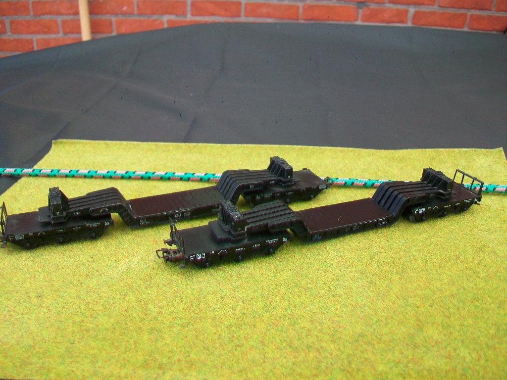2 x Marklin wagon modelnr 4617 "dieplader", Hobby en Vrije tijd, Modeltreinen | H0, Wisselstroom, Gebruikt, Wagon, Ophalen of Verzenden