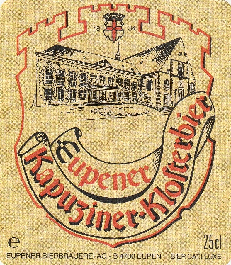 bieretiket België Eupener Bierbrauerei:Kapuziner-Klosterbier, Collections, Envoi, Utilisé, Autres types, Autres marques