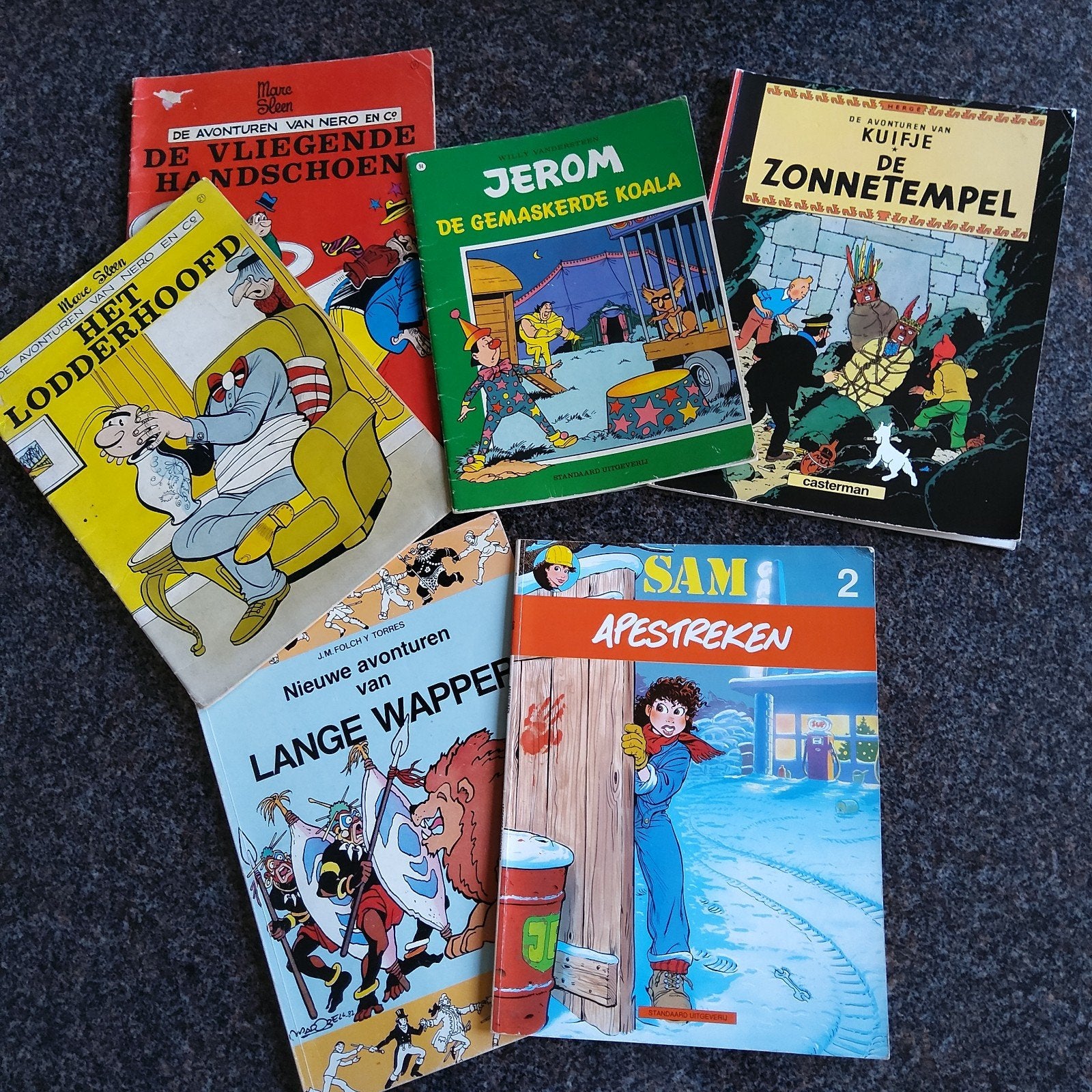 Set van 6 verschillende vintage strips., Meerdere stripboeken, Ophalen of Verzenden, Gelezen