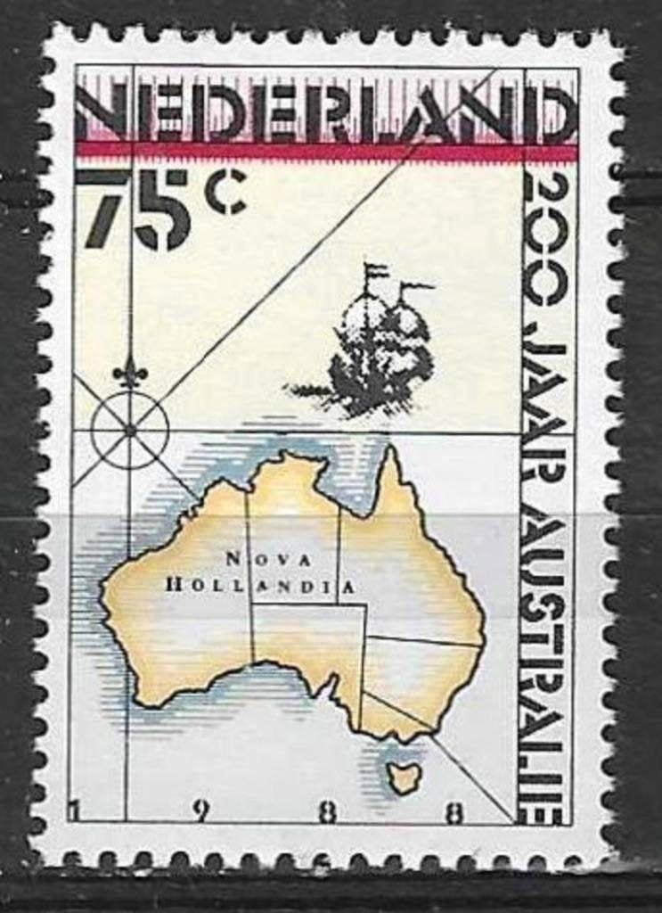 Pays-Bas 1988 - Yvert 1320 - 200 ans de l'Australie (PF), Envoi, Non oblitéré