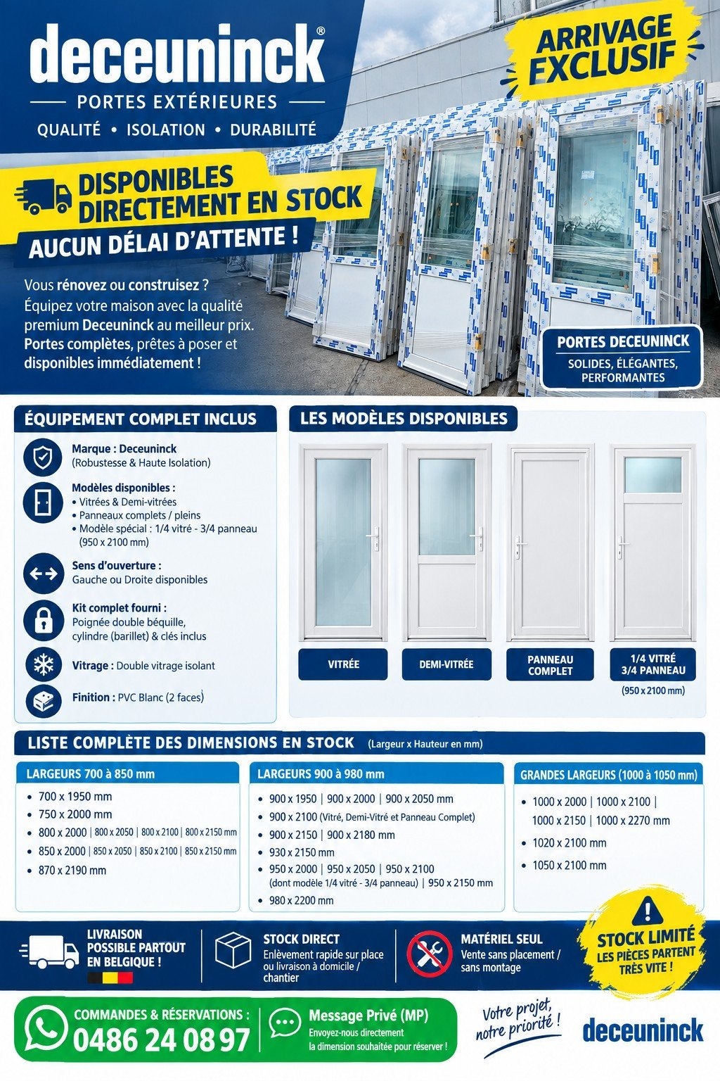 Arrivage exclusif de portes extérieures différentes mesures, Enlèvement ou Envoi