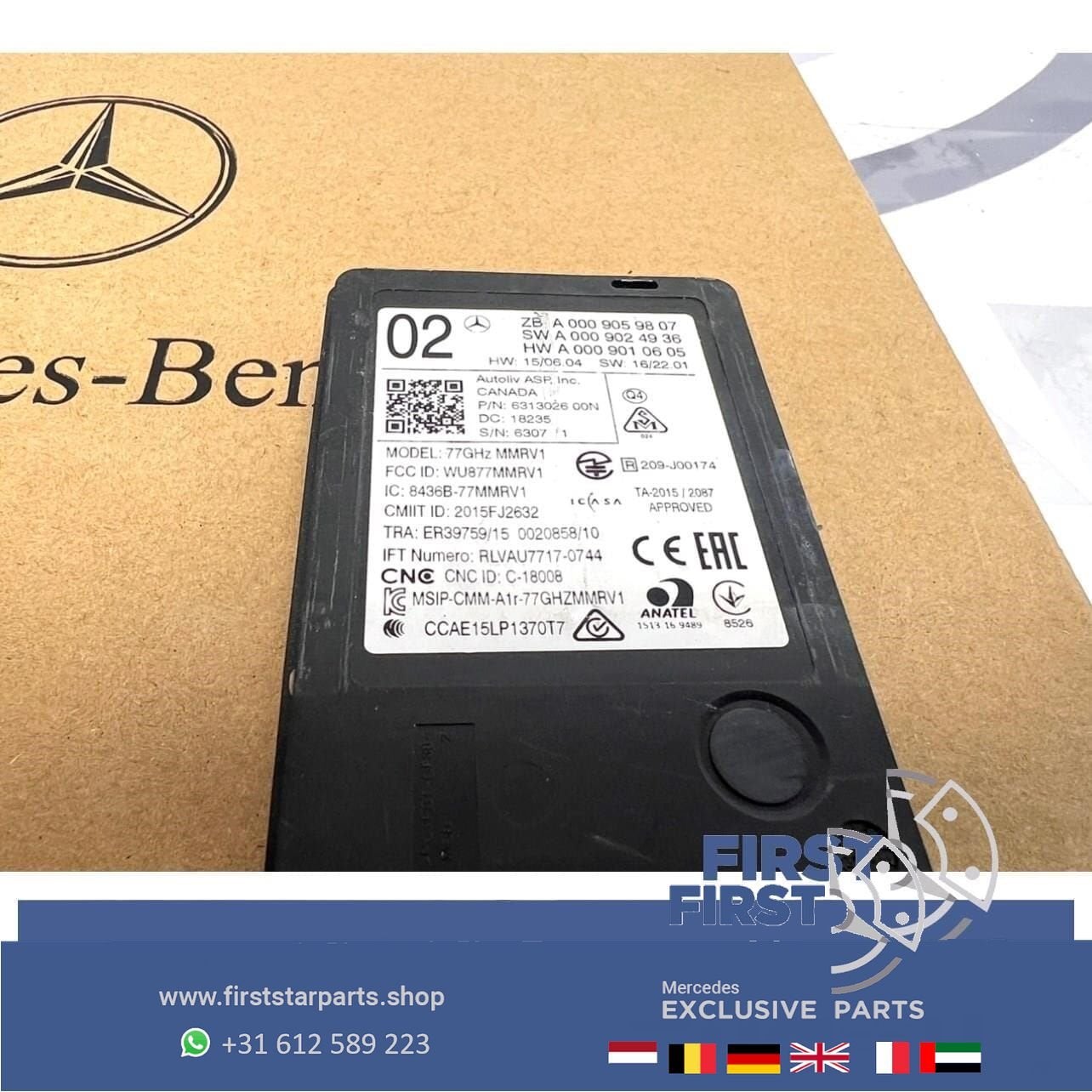 A0009059807 radar sensor Mercedes W176 W246 W117 W156 W166 W, Utilisé, -, -, Enlèvement ou Envoi