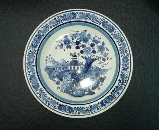 Wandbord Royal Goedewaagen blue Delft: pagoda in garden., Antiek en Kunst, Ophalen of Verzenden
