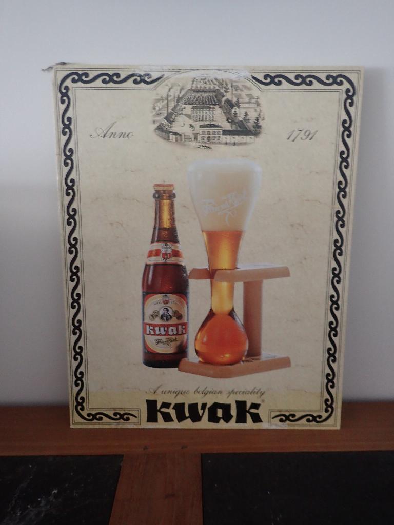 Kwak retro karton bord, Verzamelen, Biermerken, Ophalen of Verzenden, Gebruikt, Reclamebord, Plaat of Schild, Overige merken