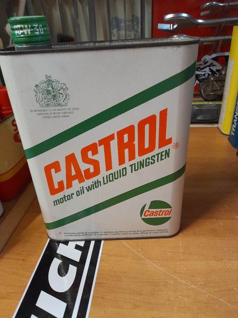ancien bidon huile vide castrol tungsten, Collections, Enlèvement ou Envoi, Utilisé, Autres types