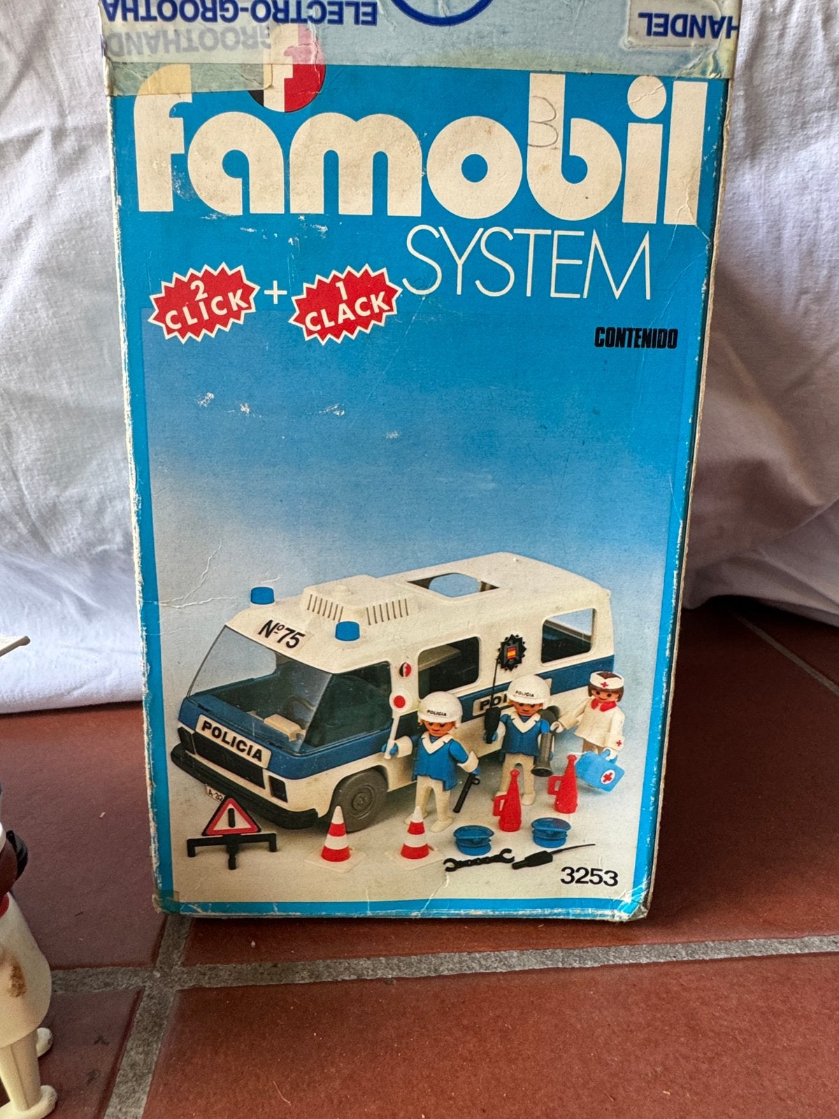 Famobil / Playmobil 3253 – Vintage Politiebus + Doos, Kinderen en Baby's, Ophalen, Gebruikt, Complete set, Voertuig